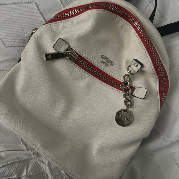 Guess White and Red Women's Backpack - Picture 2 of 3